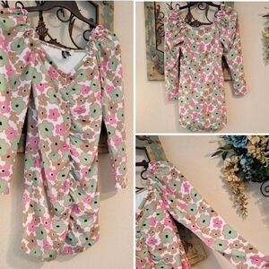 Vero Moda Floral Dress - Pink/ Grn/Brn. Excellent condition NWOT Size SMALL